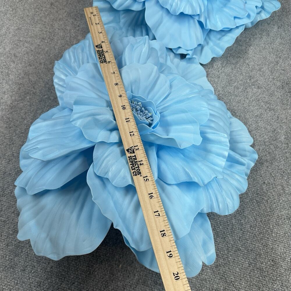 2 Giant 20” Light Blue Artificial Foam Flower Heads Wedding Party Backdrop Decor - Picture 2 of 3